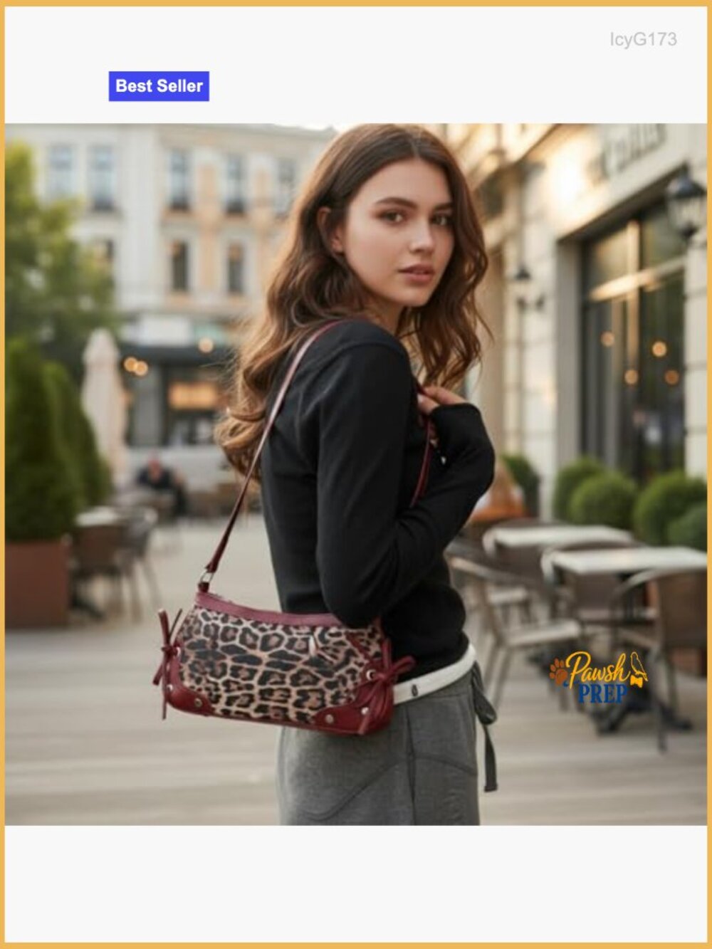 Vegan Leather Leopard Print Clutch Crossbody Shoulder Bag Adjustable Strap - Picture 3 of 7